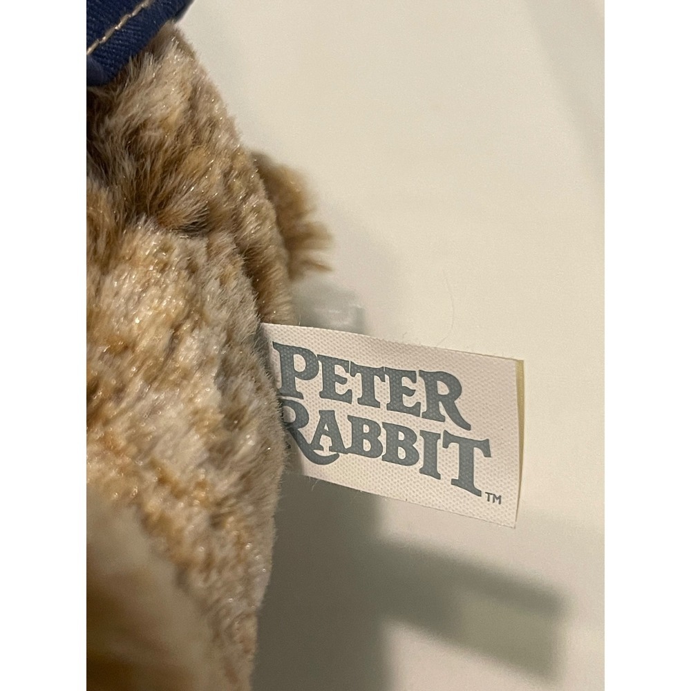 Peter Rabbit Plush Stuffed Animal Beatrix Potter Brown Bunny Blue Jacket 10 inch - Picture 5 of 6